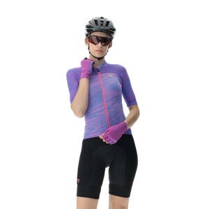 UYN Cyklistický dres s krátkym rukávom - BIKING WAVE LADY - fialová/ružová/čierna XL