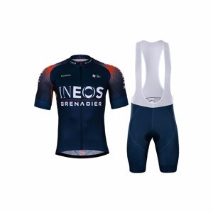 BONAVELO Cyklistický krátky dres a krátke nohavice - INEOS GRENADIERS '22 - modrá/červená