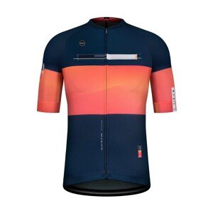 GOBIK Cyklistický dres s krátkym rukávom - CX PRO 2.0 - oranžová/modrá
