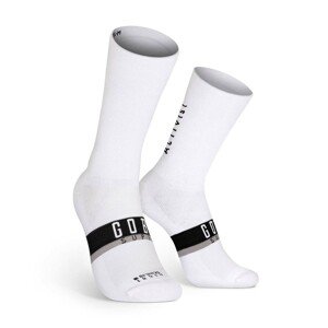 GOBIK Cyklistické ponožky klasické - SUPERB EXTRA LONG - biela L-XL