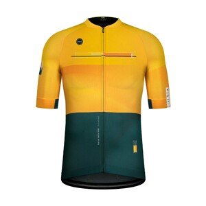 GOBIK Cyklistický dres s krátkym rukávom - CX PRO 2.0 - žltá/zelená 2XL