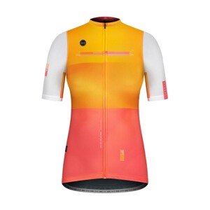 GOBIK Cyklistický dres s krátkym rukávom - STARK MANGO LADY - biela/oranžová M
