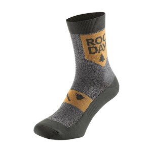 ROCDAY Cyklistické ponožky klasické - TIMBER - hnedá/šedá L-XL
