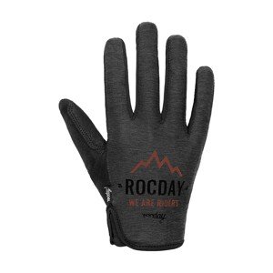 ROCDAY Cyklistické rukavice dlhoprsté - FLOW - čierna/červená XS