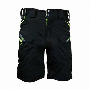 HAVEN Cyklistické nohavice krátke bez trakov - CUBES BLACKIES - zelená/čierna S
