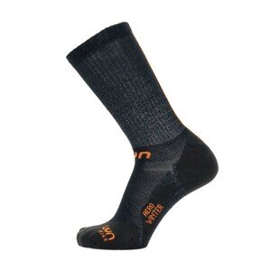 UYN Cyklistické ponožky klasické - AERO WINTER - čierna/oranžová 42-44