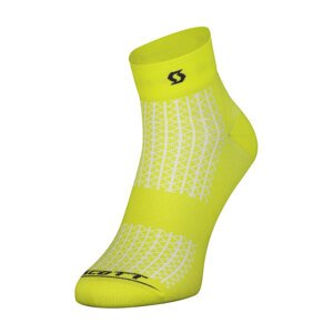 SCOTT Cyklistické ponožky členkové - PERFORMANCE QUARTER - čierna/žltá 42-44