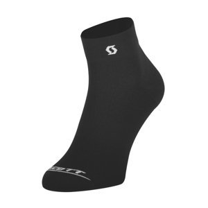 SCOTT Cyklistické ponožky členkové - PERFORMANCE QUARTER - čierna/biela