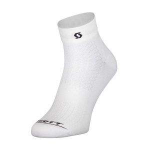SCOTT Cyklistické ponožky členkové - PERFORMANCE QUARTER - biela/čierna 45-47