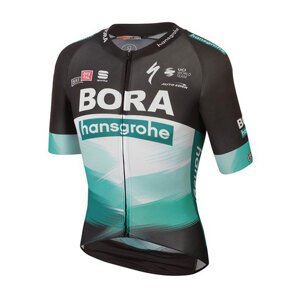 SPORTFUL Cyklistický dres s krátkym rukávom - BORA HANSGROHE 2020 - čierna/zelená L