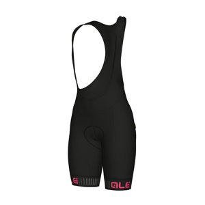 ALÉ Cyklistické nohavice krátke s trakmi - TRAGUARDO LADY - ružová/čierna XS