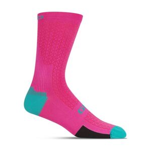 GIRO Cyklistické ponožky klasické - HRC TEAM - ružová/svetlo modrá S