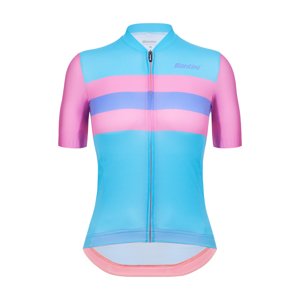 SANTINI Cyklistický dres s krátkym rukávom - ECO SLEEK NEW BENGAL - ružová/tyrkysová