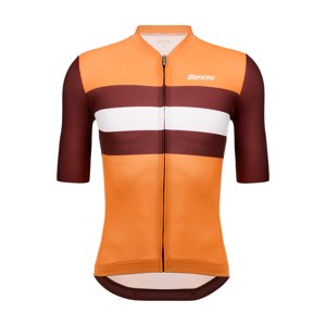 SANTINI Cyklistický dres s krátkym rukávom - ECO SLEEK NEW BENGAL  - oranžová/bordová