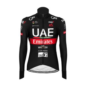 PISSEI Cyklistický dres s dlhým rukávom zimný - UAE TEAM EMIRATES 23 - biela/červená/čierna L