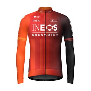 GOBIK Cyklistický dres s dlhým rukávom zimný - HYDER INEOS GRENADIERS 2024 - červená/oranžová S