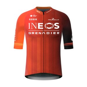 GOBIK Cyklistický dres s krátkym rukávom - REACTIVE INEOS GRENADIERS 2024 - červená/oranžová L