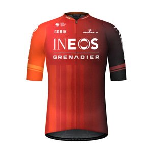 GOBIK Cyklistický dres s krátkym rukávom - ODYSSEY INEOS GRENADIERS 2024 - červená/oranžová L
