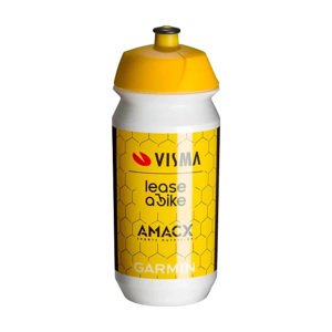 TACX Cyklistická fľaša na vodu - VISMA-LEASE A BIKE - biela/žltá