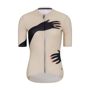 RIVANELLE BY HOLOKOLO Cyklistický dres s krátkym rukávom - HANDS LADY - béžová/čierna 2XL