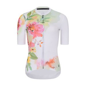 RIVANELLE BY HOLOKOLO Cyklistický dres s krátkym rukávom - FLOWERY LADY - biela/ružová/zelená S