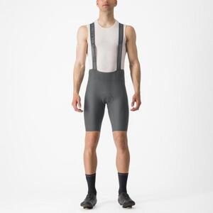 CASTELLI Cyklistické nohavice krátke s trakmi - ESPRESSO - šedá