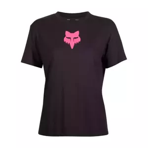 FOX Cyklistické tričko s krátkym rukávom - W FOX HEAD - čierna/ružová L