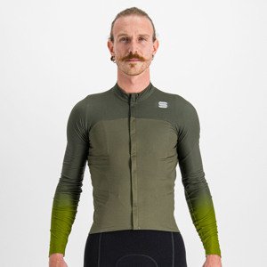 SPORTFUL Cyklistický dres s dlhým rukávom zimný - BODYFIT PRO - zelená