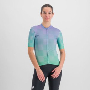 SPORTFUL Cyklistický dres s krátkym rukávom - ROCKET - fialová/svetlo zelená M