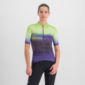 SPORTFUL Cyklistický dres s krátkym rukávom - FLOW SUPERGIARA - svetlo zelená/fialová S