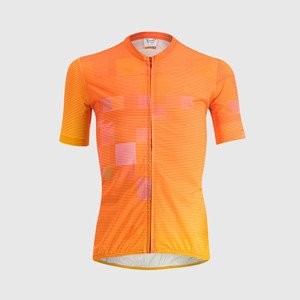 SPORTFUL Cyklistický dres s krátkym rukávom - ROCKET KID - oranžová 12Y