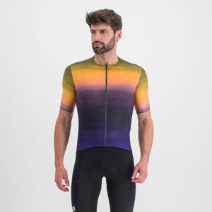 SPORTFUL Cyklistický dres s krátkym rukávom - FLOW SUPERGIARA - fialová/žltá XL