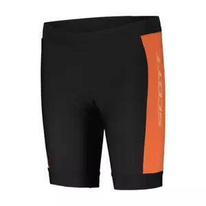 SCOTT Cyklistické nohavice krátke bez trakov - RC PRO JR - čierna/oranžová 140 cm