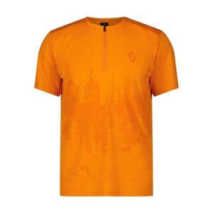 SCOTT Cyklistický dres s krátkym rukávom - TRAIL FLOW ZIP W - oranžová