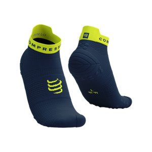COMPRESSPORT Cyklistické ponožky členkové - PRO RACING V4.0 RUN LOW - modrá/žltá 35-38