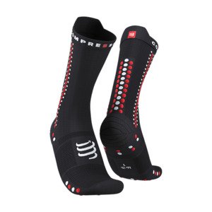 COMPRESSPORT Cyklistické ponožky klasické - PRO RACING V4.0 BIKE - čierna/červená