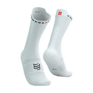 COMPRESSPORT Cyklistické ponožky klasické - PRO RACING V4.0 BIKE - biela 39-41