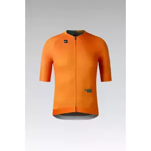 GOBIK Cyklistický dres s krátkym rukávom - CX PRO 3.0 - oranžová/zelená 2XL