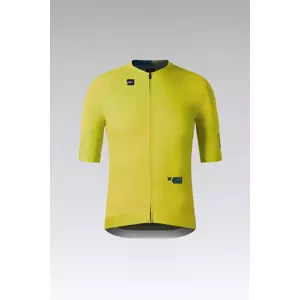 GOBIK Cyklistický dres s krátkym rukávom - CX PRO 3.0 - žltá/zelená XL