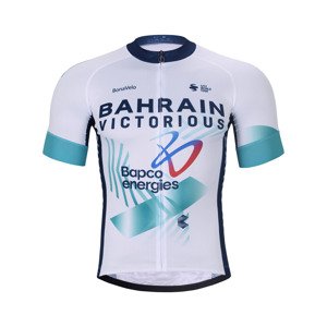 BONAVELO Cyklistický dres s krátkym rukávom - BAHRAIN VICTORIOUS 2024 - biela/svetlo zelená