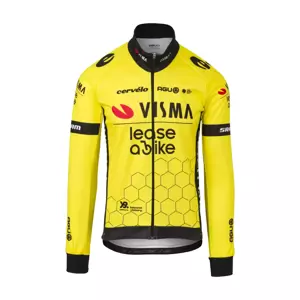 AGU Cyklistická zateplená bunda - REPLICA VISMA | LEASE A BIKE 2024 - žltá/čierna 3XL