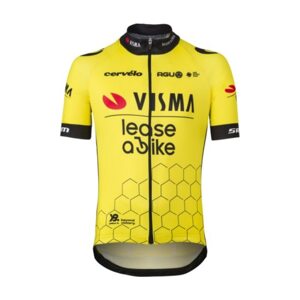 AGU Cyklistický dres s krátkym rukávom - REPLICA VISMA | LEASE A BIKE K 2024 - žltá/čierna 128 cm
