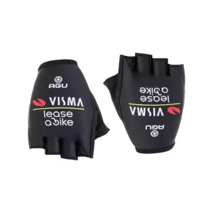 AGU Cyklistické rukavice krátkoprsté - REPLICA VISMA | LEASE A BIKE 2024 - čierna