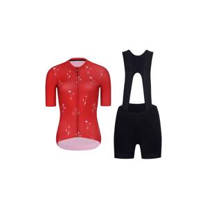 HOLOKOLO Cyklistický krátky dres a krátke nohavice - METTLE LADY  - červená/čierna