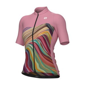 ALÉ Cyklistický dres s krátkym rukávom - PR-E RAINBOW - ružová