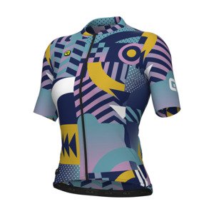 ALÉ Cyklistický dres s krátkym rukávom - PR-E GAMES - ružová/tyrkysová/žltá XL