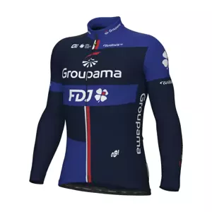 ALÉ Cyklistický dres s dlhým rukávom zimný - GROUPAMA FDJ 2024 - modrá