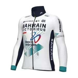 ALÉ Cyklistická zateplená bunda - BAHRAIN VICTORIOUS 2024 - biela/modrá 3XL