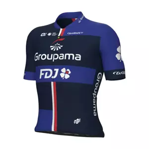 ALÉ Cyklistický dres s krátkym rukávom - GROUPAMA FDJ 2024 - modrá XL