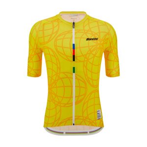 SANTINI Cyklistický dres s krátkym rukávom - UCI GOODWOOD 1982 - žltá L